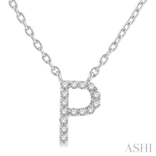 14K WG DIAMOND INITIAL P 0.04CTW