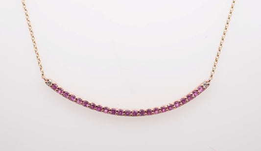 14K RG PINK SAPPHIRE & DIAMOND NECKLACE