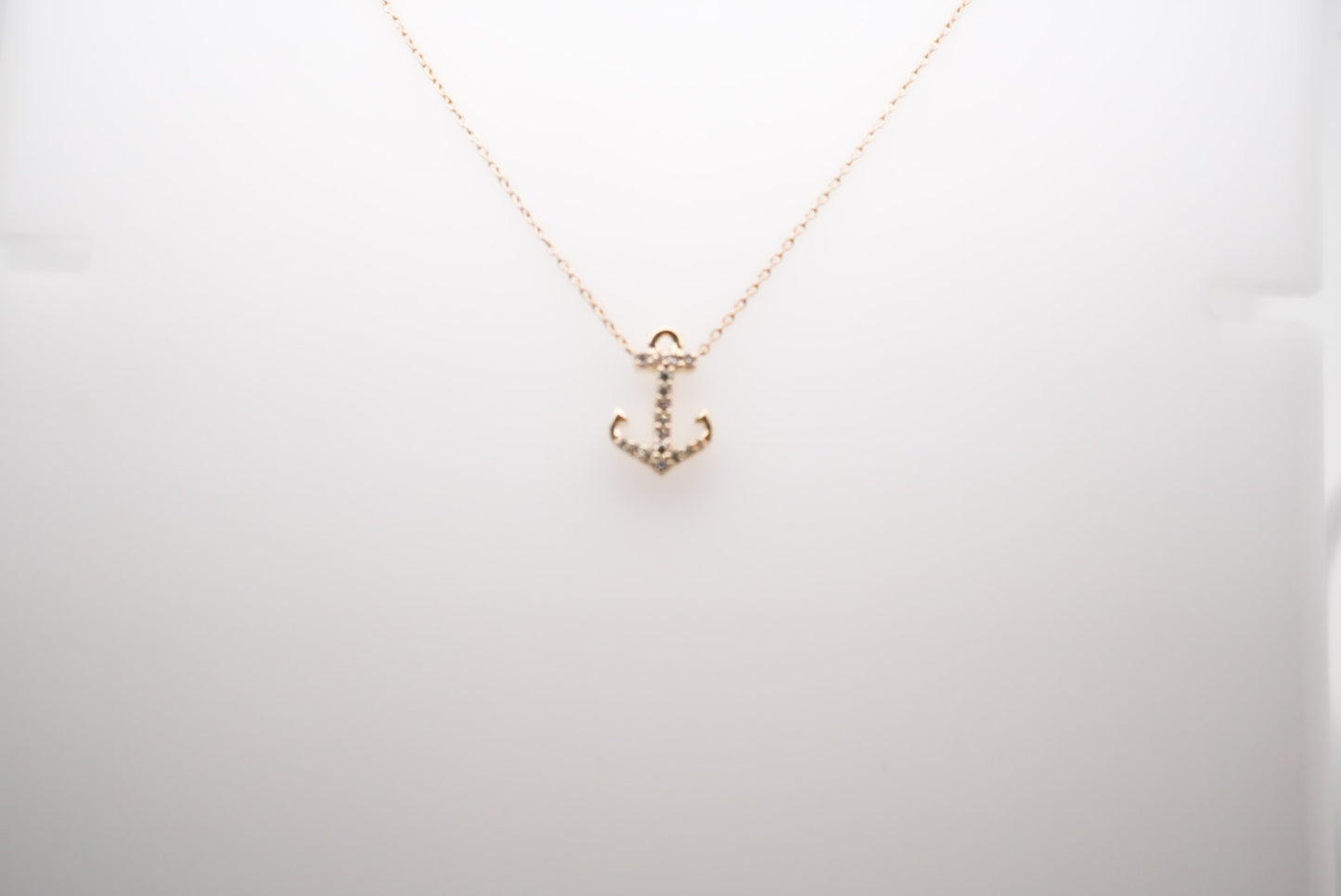 14K YG DIAMOND ANCHOR PENDANT 0.10CTW