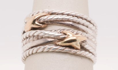 ESTATE SILVER DAVID YURMAN DOUBLE X CROSSOVER RING