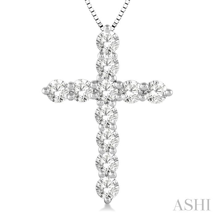 14K WG DIAMOND CROSS PENDANT 1.00CTW