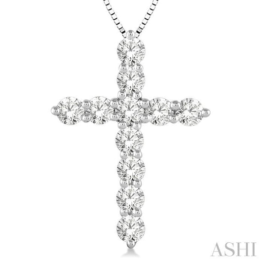 14K WG DIAMOND CROSS PENDANT 1.00CTW