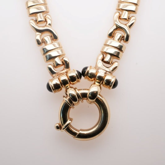 14K YG CHAIN WITH ONYX