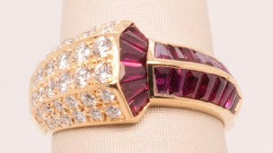 LADIES 18K YG RUBY 1.86CTW DIAM APX 0.50CTW