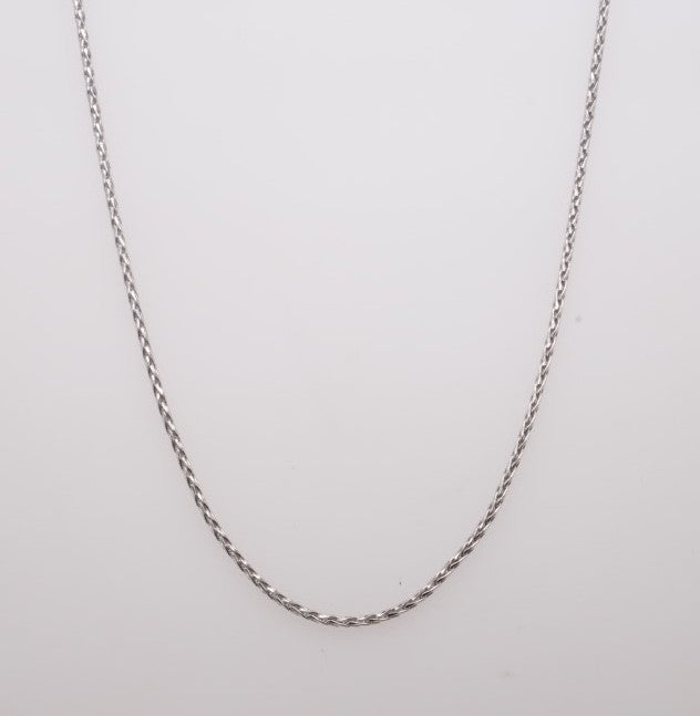STERLING SILVER 18" DIAMOND CUT WHEAT CHAIN 1MM