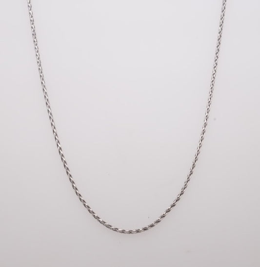STERLING SILVER 18" DIAMOND CUT WHEAT CHAIN 1MM
