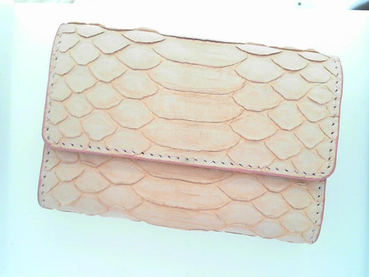 ACCORDION CARD CASE- PYTHON LIGHT PINK