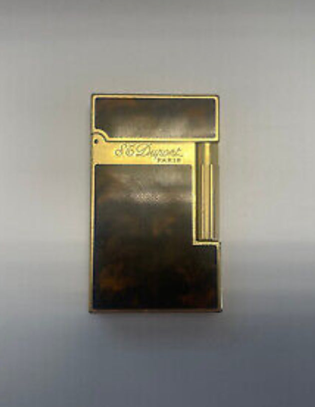 S.T. Dupont Gas lighter Dark brown Gold LINE