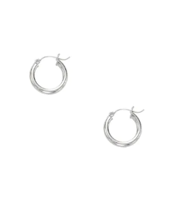 14K WG 15MM SHINY LITE TUBE HOOPS