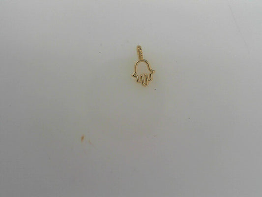 14K YG18 X 4.7MM HAMSA CHARM