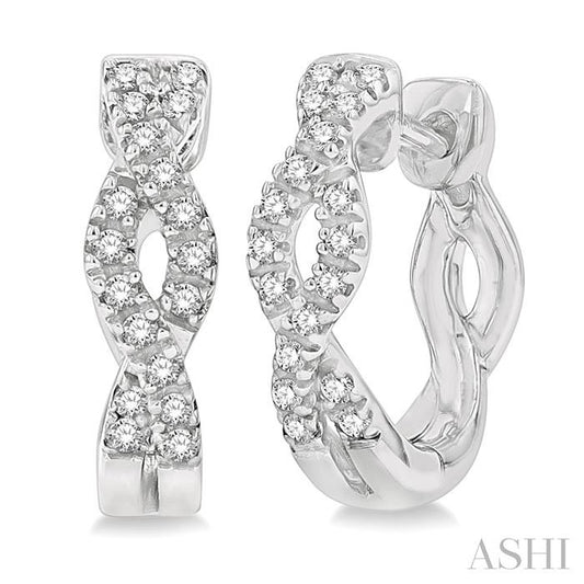14K WG PETITE HUGGIE EARRINGS 0.15CTW