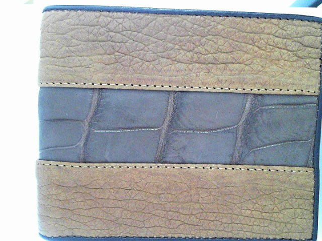 Slim Fold Wallet - Shark/Crocodile Brown