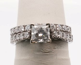 14K Wedding Set 0.84CT F/VVS2 Princess Center GIA 14865512