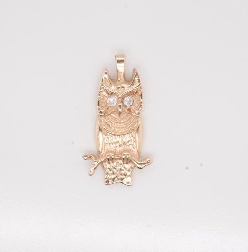 14K YG OWL CHARM