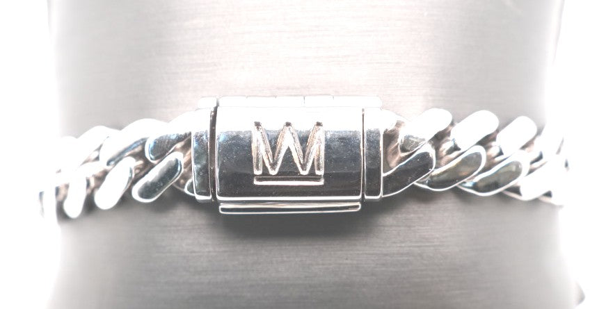 MICHAEL M STERLING SILVER 10MM 7.5" CUBAN LINK BRACELET