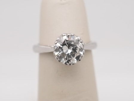 PLATINUM ENG RING WITH ROUND 1.42 CENTER SI2/I