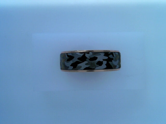 7.5MM THIN EDGE CAMO CTR 14K ROSE GOLD AND TANTALUM SZ 10