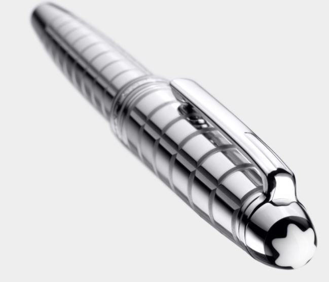 ND MONT BLANC PLATINUM PLATED FACETED BALLPOINT WRITING INSTRUMENT