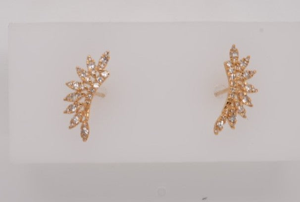 14K YG PETITE MARQUISE SHAPE EARRINGS 0.30CTW