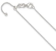 Silver 1.15mm Cable Adjustable Necklace