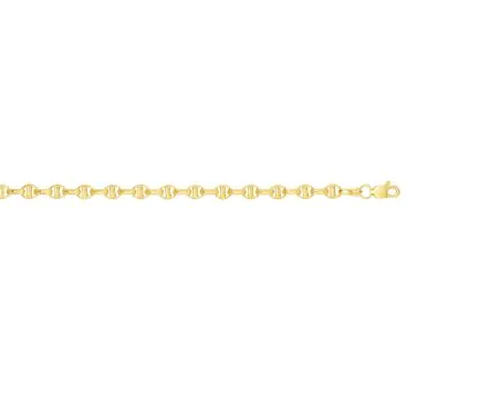 14K YG 18" CULTTURED PEARL 4-4.5MM & PAPERCLIP NECKLACE