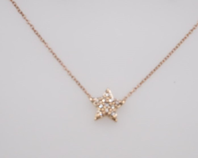 14K YG DIAMOND STAR PETITE PENDANT 0.08CTW