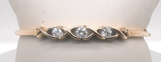 LADIES 14K YG DIAMOND BANGLE BRACELET