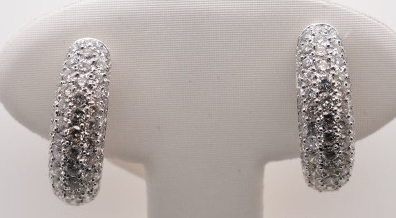 LDS 14KW DIAMOND PAVE HOOPS