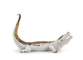 Crocodile Sculpture. White and copper