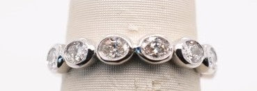 14K WG EAST WEST OVAL SHAPE DIAMOND RING 0.70CTW