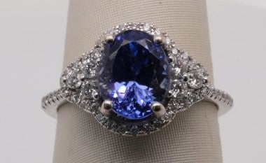 14K WG DIAMOND AND TANZANITE 2.50CTW RING