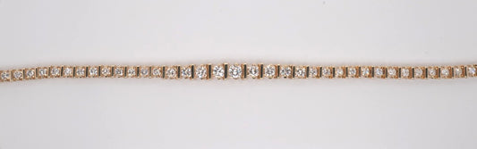 LADIES 14K YG ROUND DIAMOND GRADUATED BRACELET APX 5CTW