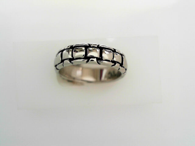 COBALT TROY 6MM GENTS BAND BLK ENAMEL