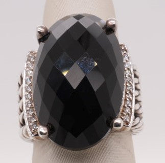 925 BLACK ONYX DIAMONDS YURMAN WHEATON RING
