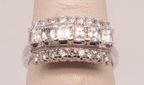 PLATINUM ESTATE DIAMOND RING 1.19CTW