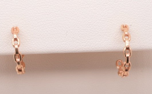 14K ROSE GOLD LINK HOOP PUSH BACK