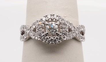14K WG 1.0 CTW GH/SI3I1 0.25 CT ROUND CENTER STONE