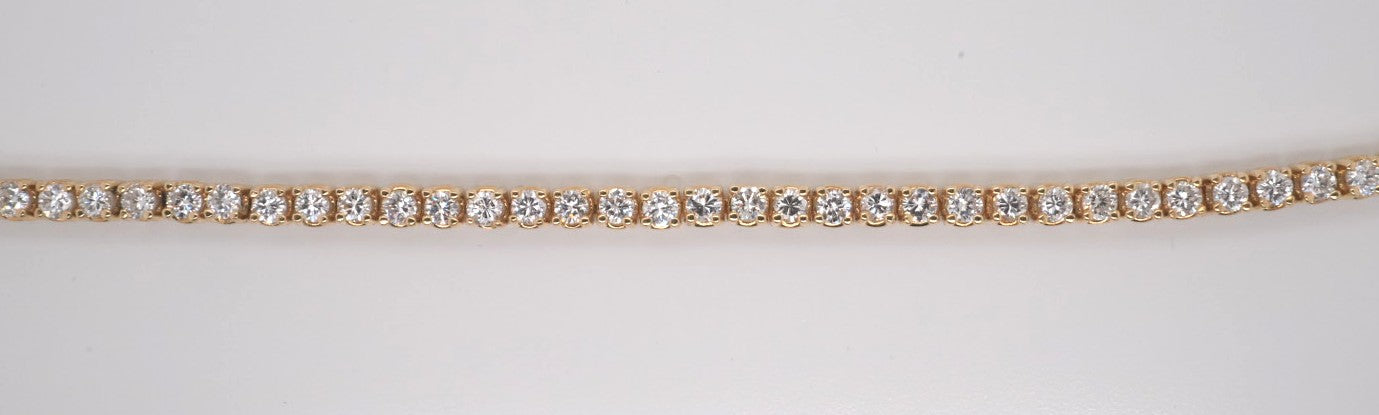 LADIES 18K YG 6CTW TENNIS BRACELET 7"