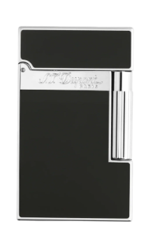 S.T. Dupont Line 2 Natural Black Lacquer Lighter with Palladium Finish