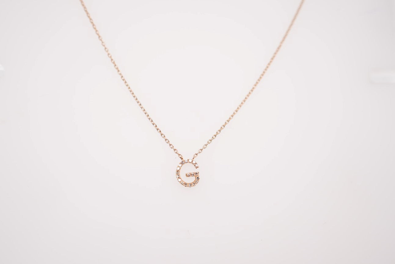 14K YG DIAMOND INITIAL G 0.06CTW
