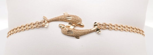 14K YG DOLPHIN BRACELET