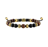 BLACK ONYX BEADS LION BRACELET