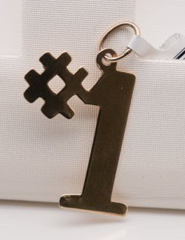 14K YG #1 CHARM
