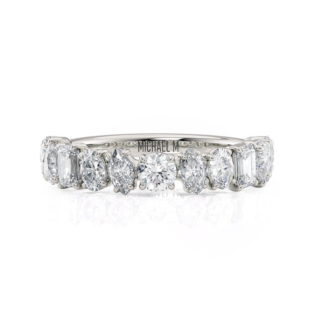 MICHAEL M 18K WG MIXED SHAPED BAND 1.30CTW
