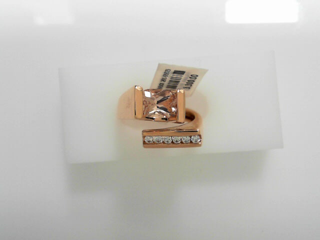 14K RG 2.0 CT MORGANITE .25 CT DIA RING FRANK REUBEL DESIGNS