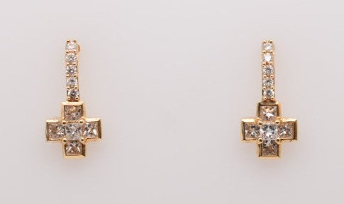 18KY .63 CTW GH, SI DIAMOND EARRINGS