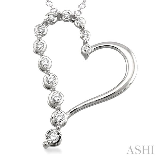 SILVER JOURNEY HEART NECKLACE .10CTW