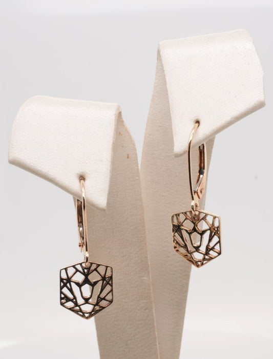 14K YELLOW GOLD CLJ DANGLE EARRINGS