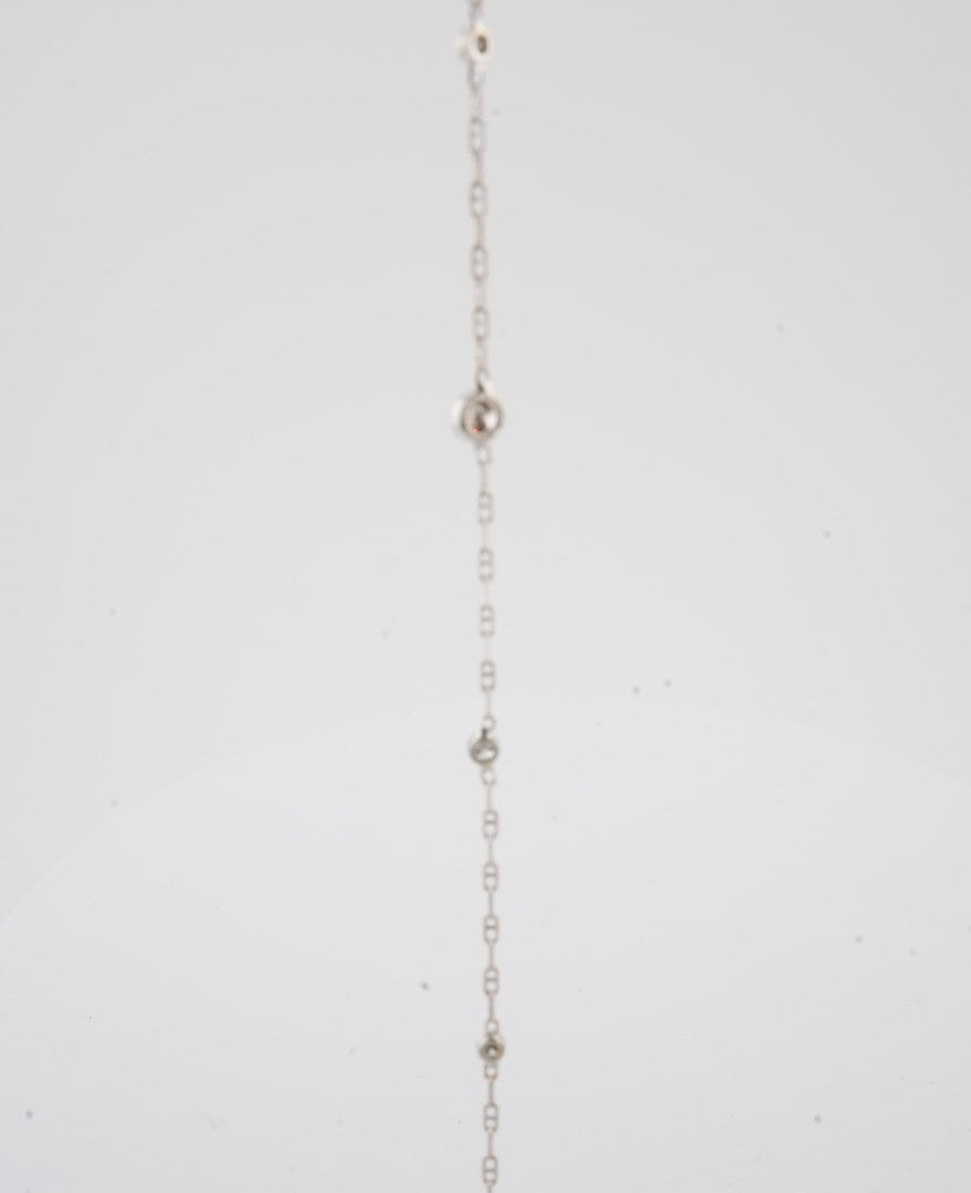 LADIES 14K WG DIAMOND ANKLE BRACELET 9.5"