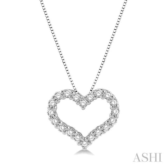 14K WG DIAMOND HEART PENDANT .25CTW